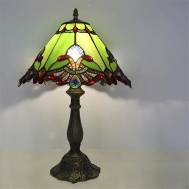 Imagem de OUFULA American Vintage Lâmpada De Mesa LED Luxo Criatividade Sala De Estar Estudo Quarto Lâmpada De Cabeceira Villa Hotel Cor Vidro Mesa Luz (Estilo 23)