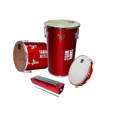 Imagem de Kit Samba Music Rebolo/Repique De Mao/Reco-Reco/Pandeiro Ksm