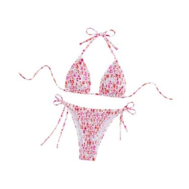 Imagem de simhoa Biquíni do triângulo feminino Preencilante para o maiô para piscina de natação de férias de praia de clubes, Style E