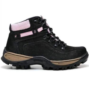 Imagem de Coturno Feminino Adventure De Couro Com Palmilha De Gel Resistente a Á