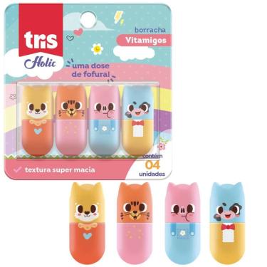 Imagem de Borracha Ponteira Holic Fofurices Vitamigos - 4 Unid - Tris