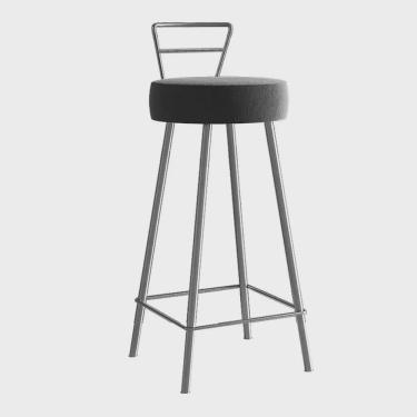 Imagem de Banqueta Alta Com Encosto Tina Eiffel Cozinha Bar Bistrô Ferro Cinza Sintético Cinza - Ahazzo Móveis