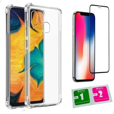 Imagem de [GL CASES] Capa A30 Capinha Samsung A30 Case Slim Clear Anti Impacto Reforçada Silicone Transparente Flexível Anti Choque Com Proteção De Câmera + Pelicula Samsung Galaxy A30 Vidro 3D Cobertura Total