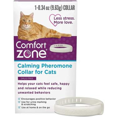Imagem de Zona de Conforto Gato Calmante Coleira de Feromônio, Ansiedade e Alívio do Estresse, Design Breakaway, Branco, Pacote Único