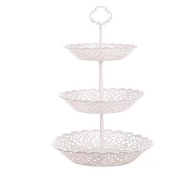 Imagem de Cesta de frutas, 3 camadas, bandeja de bolo, bandeja de bolo, suporte de sobremesa, casamento, festa de aniversário, decoração para mesa
