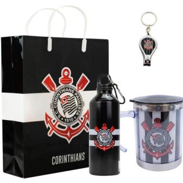 Imagem de Kit Presente Torcedor Garrafa Caneca Chaveiro Corinthians - Mileno