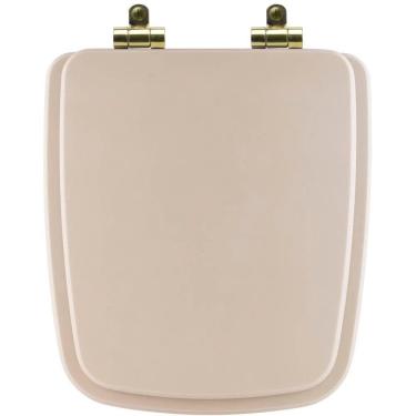 Imagem de Assento Sanitário Poliéster Soft Close Boss Beige (bege Fosco) Para Vaso Incepa Com Ferragem Dourada
