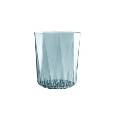 Imagem de Lixeira Lixeira Transparente Redonda Lixeira de Plástico para Sala de Estar Quarto Lixeira para Banheiro Cinza/Azul/Verde Lixeira(Blue)