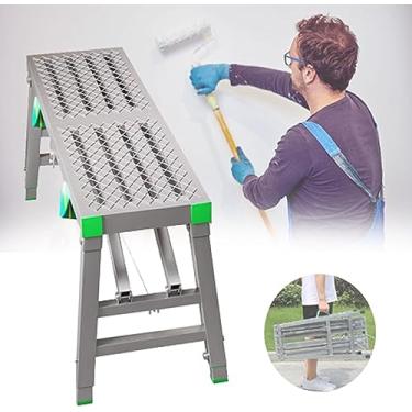 Imagem de Escada de aço dobrável resistente com capacidade de carga de 399 kg, ideal para lavagem de veículos, limpeza, decoração, soldagem, multifuncional, andaime, torre, escada, banco