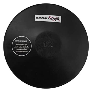 Imagem de SPORTAXIS Arremesso de disco de borracha - Construção de borracha sólida - ideal para treinamento de atletismo - preto - 1 kg - melhore suas habilidades de arremesso de disco - ideal para lançadores