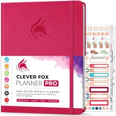 Imagem de Clever Fox Planner PRO – Planejador de vida semanal e mensal para aumentar a produtividade, gerenciamento de tempo e atingir seus objetivos, 21 x 28 cm (rosa escuro)
