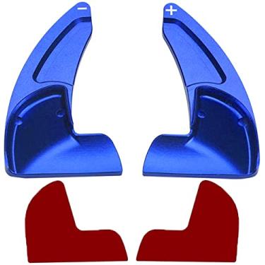 Imagem de 2 peças de acessórios interiores para volante de mudança de marcha estendida para Dodge Challenger Charger Durango RT & Scat Pack 2015-2020, para Jeep Grand Cherokee 2014-2020 decoração (azul)