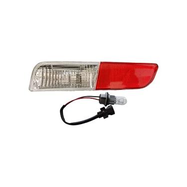 Imagem de TOTMOX Luzes refletoras de LED para para-choques com lentes vermelhas para freio e neblina traseira compatíveis com Mitsubishi Outlander 2013-2015, lâmpadas de halogêneo, lado esquerdo do motorista, lente vermelha + lente transparente
