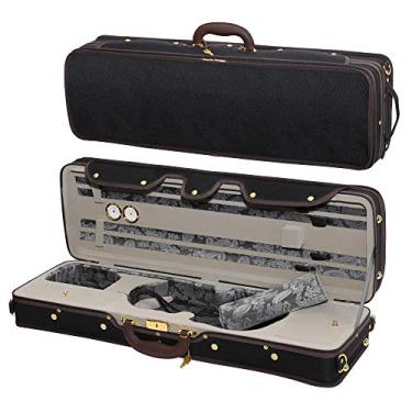 Imagem de MI&VI Estojo profissional para violino rígido 4/4 (tamanho completo) interior de seda luxuoso | Espuma de alta densidade | Leve | Formato oblongo | Alças ajustáveis | Higrômetro | Termômetro - da MIVI Music (Prata)