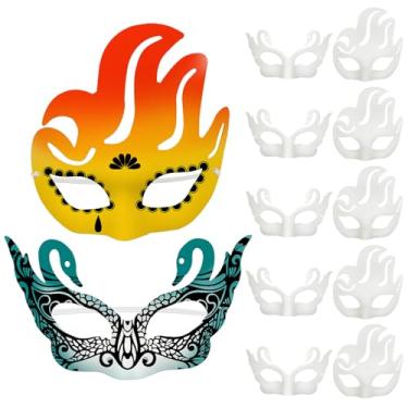 Imagem de Luxshiny 16 Peças De Máscaras De Papel Branco Faça Você Mesmo: Cisnes Fênix Cosplay Sem Pintura Artesanato Simples Máscaras De Baile De Máscaras Halloween Vestido De Baile