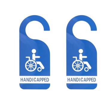 Imagem de 2 peças de placas de estacionamento para deficientes, etiqueta de gancho de permissão de estacionamento para deficientes, padrão óbvio de cadeira de rodas, etiqueta de plástico reservada para cadeira