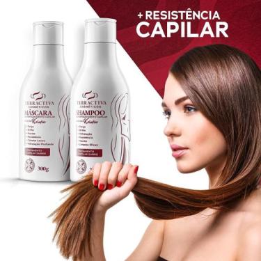 Imagem de Kit Queratina Máscara e Shampoo 300ml - Reconstrução - Terractiva