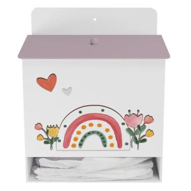 Imagem de Porta Fralda Kit Higiene MDF Quarto Sunshine Arco Íris - Neném na Nuve
