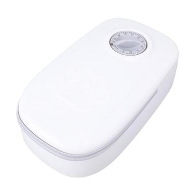 Imagem de Alimentador automático para animais de estimação, alimentador de comida de gato de plástico fácil de usar para cães e gatos (cinza)