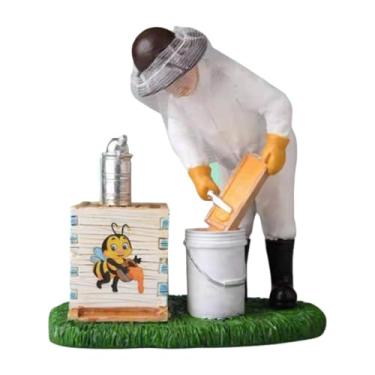 Imagem de Fenteer Estátua de arte de apicultura, estatueta de resina, artesanato, decoração, escultura, ornamento para festival de abelhas, mesa, armário, loja de mel, Colheita de Mel