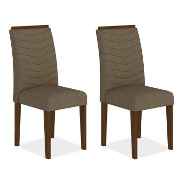 Imagem de Conjunto 2 Cadeiras Lisboa Imbuia/ Cappuccino - Móveis Arapongas