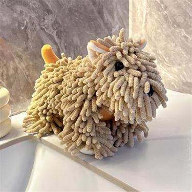 Imagem de Toalha de mão de chenille - Toalha de mão fofa de pelúcia de cachorro de desenho animado, toalhas de cozinha e banheiro super absorventes para crianças, puff macio de secagem à mão para banho, suporte
