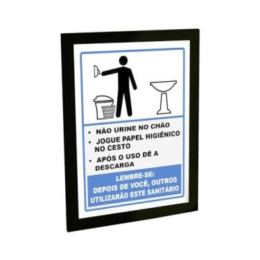 Imagem de Quadro Decorativo Banheiro Aviso Não Urine No Chão Decoração Poster Quarto Sala