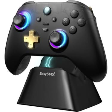 Imagem de EasySMX D05 PC Controller - Enhanced Wireless Bluetooth Pro Controller with Charging Dock/Hall Sensor/RGB Lighting - No Stick Drift, No Dead Zone - Work for Windows PC, Android, Steam and Switch