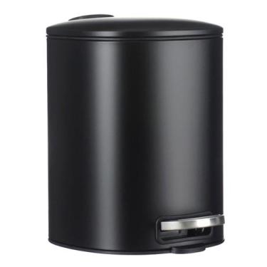 Imagem de Lixeira Cesto de Lixo 5 Litros Preta com Pedal Banheiro Escritório - P