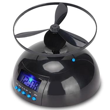 Imagem de Kafuty-1 Despertador digital com LED, dispositivo que foge e voa para quarto/escritório/casa/escola, helicóptero com rodinhas helicóptero relógio de hélice criativo presente