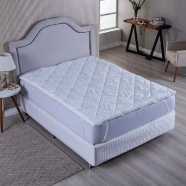 Imagem de Pillow Top Casal Padrão Micro-Percal 400 Fios 400g Gramatura Com elástico Fixador Hipoalergenico Acolchoado Enchimento Superior Para o Colchão 1,90mx1,40m