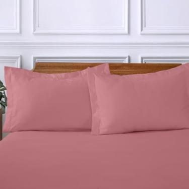 Imagem de Jogo de Lençol 3 Peças 100% Algodão – Queen – Lençol com Elástico + 2 Fronhas Percal 300 Fios Acetinado Toque Macio (Hortencia)