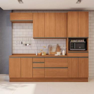 Imagem de Cozinha Modulada 270cm 11 Portas 5 Gavetas 1 Nicho com Tampo Maxxi Kap