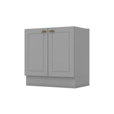 Imagem de Balcão Modulado 80cm com Tampo 2 Portas Emily Henn, Cinza