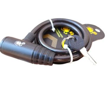 Imagem de Trava Cabo 1,2 metro Cadeado 2 chaves Para Bicicleta Moto Bike Aço 10mm Capacete Roda Aro Estepe Proteção bloqueio Anti roubo anti furto Corrente