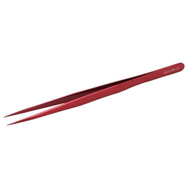 Imagem de Tweezer de precisão GRCFUMO, pinça de sol de liga de alumínio, pinça de microscópio, pinça de ponta pontiagu para reparo de sol de arame (Vermelho)