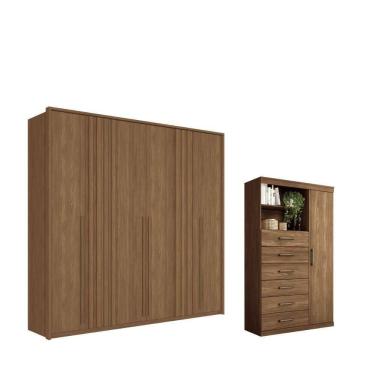 Imagem de Kit Guarda Roupa E Multi Uso Veronica Jatoba