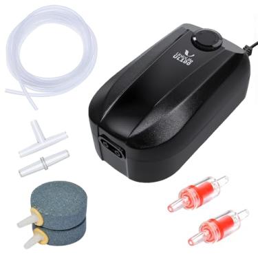 Imagem de Uniclife Bomba De Ar Para Aquário, Aerador De Tanque De Peixes De Saída Dupla Com Acessórios Para Tanque De Até 200 Galões