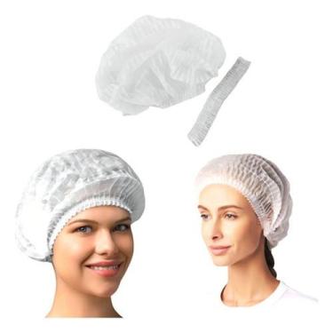 Imagem de Touca Descartável Tnt Anvisa EPI Sanfonada Branco Kit com 500 - Vabene