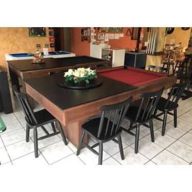 Imagem de Mesa de Sinuca e Jantar - 2,52x1,40 - Nelson Bilhares, Bordô