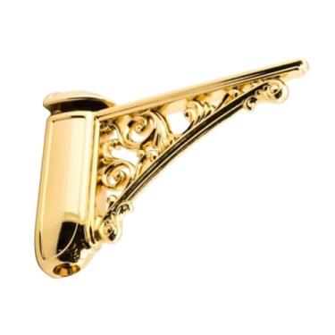 Imagem de IEUDNS Suporte de prateleira de vidro, montado na parede, ferragens resistentes, suporte de parede antigo, ajustável para sala de estar, banheiro e cozinha, Ouro