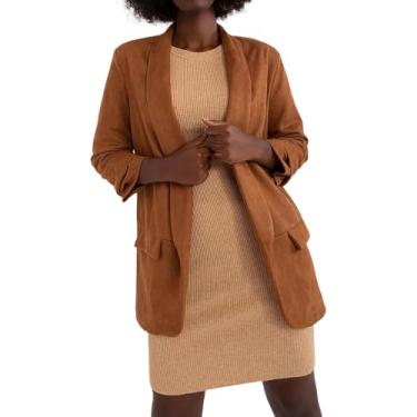 Imagem de Jaqueta De Camurça De Outono Wome's Ope Frot Falso Camurça Blazer Jaquetas Womes Fashio Casaco De Couro De Camurça, 25, XXL