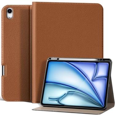 Imagem de XFYKJIN Capa para iPad Air de 13 polegadas M3/M2 (2025/2024), capa inteligente protetora de couro à prova de choque, suporte para Apple Pencil, suporte ajustável - despertar/hibernar automático e
