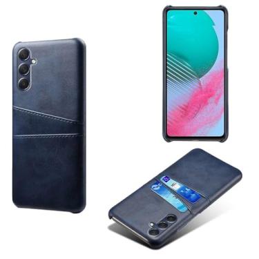 Imagem de Capa compatível com Samsung Galaxy M54 5G, capa de couro PU - Capa de telefone fina à prova de choque com 2 compartimentos para cartão, proteção anti-impressão digital e antiqueda, plástico de couro