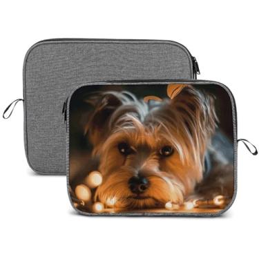 Imagem de Capa para laptop, impermeável, resistente a choques, bolsa protetora para notebook, leve, Yorkshire Terrier, compatível com laptop de 13 a 14 polegadas