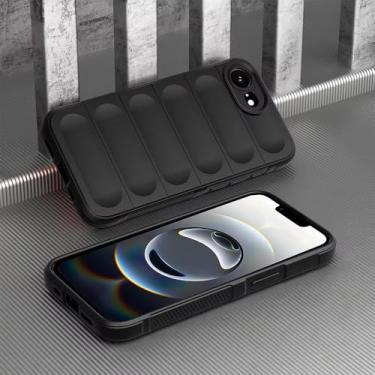 Imagem de para iPhone 16e 16 15 14 13 12 11 Pro Max Plus 4G 5G 2025 Antiderrapante Soft Silicone Phone Case Shell Cover, Preto, iPhone 12 Pro Max