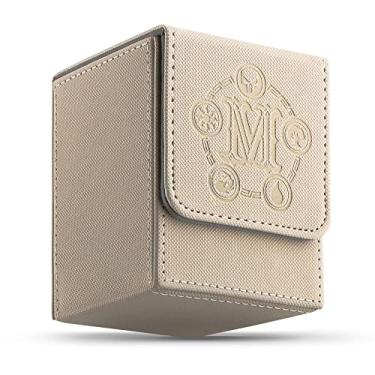 Imagem de TCGUARD Card Deck Box for MTG Card Storage Box Holds 100 Plus Single Sleeved Cards, Microfiber Lining and Leather Card Box Compatible with Trading Card Games TCG, Yugioh Cards, etc. (White)
