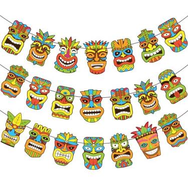 Imagem de Tiki Totem Banner Havaiano Luau Artigos de Decoração de Festa Aloha Banners de Festa para Verão Tema Tropical Artigos de Festa de Aniversário