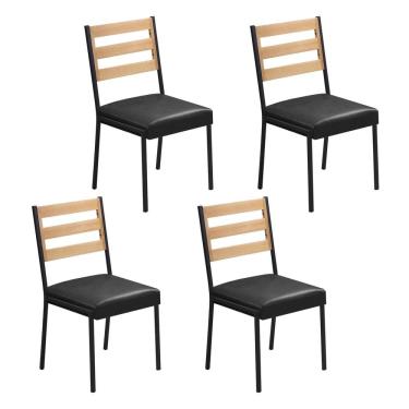 Imagem de Cadeiras para Sala de Jantar 4 Unidades Londres Preto