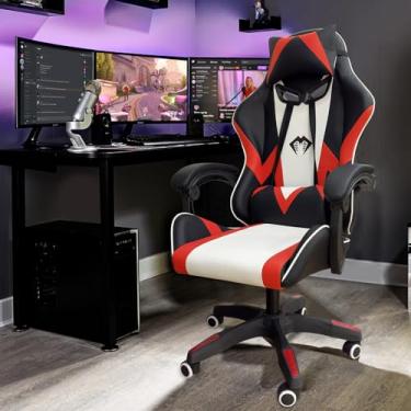 Imagem de Cadeira Gamer Python Fly, Design Estilo Gamer, Tecido Respirável, Design Ergonômico (Vermelho)